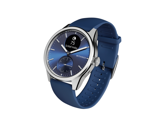 Die neue Scanwatch 2 in Blau (Bild: Withings)